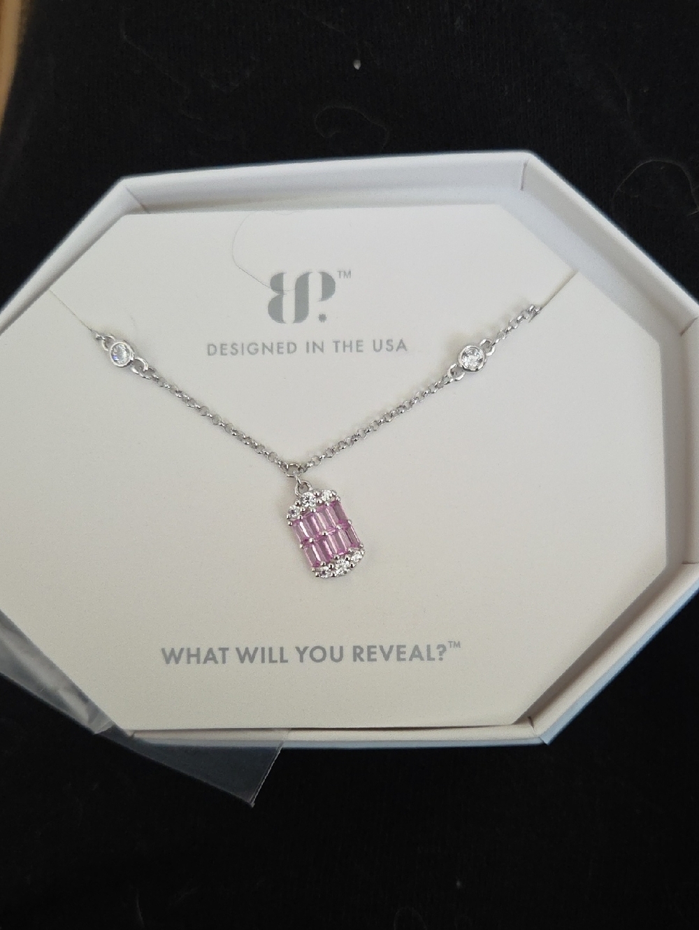 Sterling Silver Pink Crystal Pendant Necklace UNICORN - Designed By Bomb Party